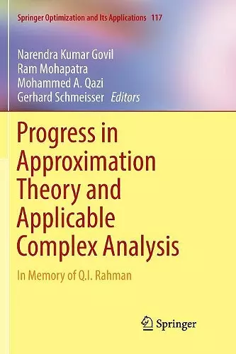 Progress in Approximation Theory and Applicable Complex Analysis cover