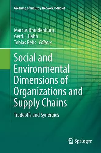 Social and Environmental Dimensions of Organizations and Supply Chains cover