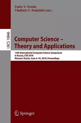 Computer Science – Theory and Applications cover
