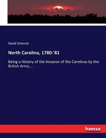 North Carolina, 1780-'81 cover
