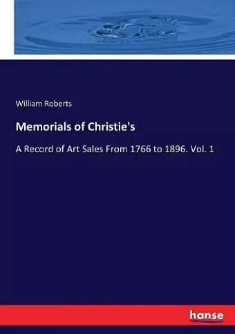 Memorials of Christie's cover