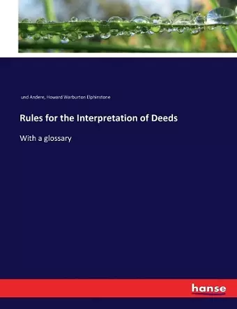 Rules for the Interpretation of Deeds cover