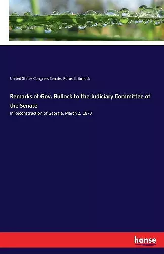 Remarks of Gov. Bullock to the Judiciary Committee of the Senate cover