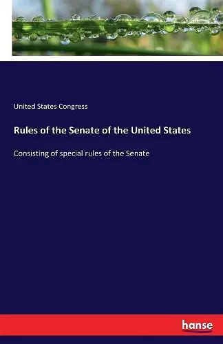 Rules of the Senate of the United States cover