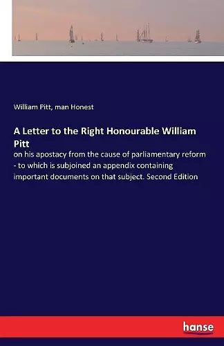 A Letter to the Right Honourable William Pitt cover