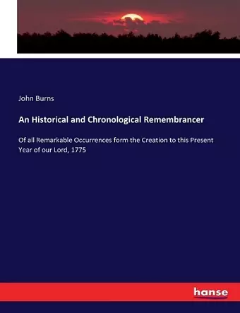 An Historical and Chronological Remembrancer cover