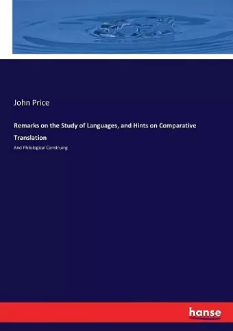 Remarks on the Study of Languages, and Hints on Comparative Translation cover