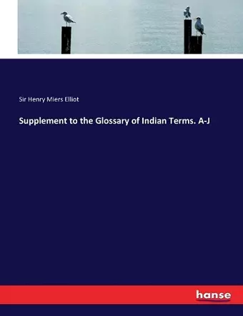 Supplement to the Glossary of Indian Terms. A-J cover