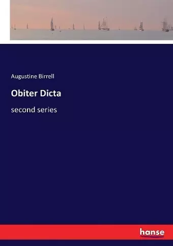 Obiter Dicta cover