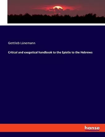 Critical and exegetical handbook to the Epistle to the Hebrews cover