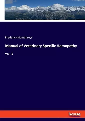 Manual of Veterinary Specific Homopathy cover