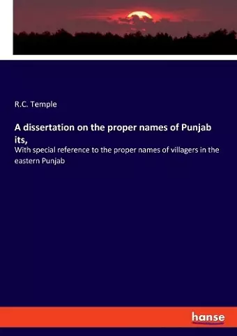 A dissertation on the proper names of Punjab its, cover