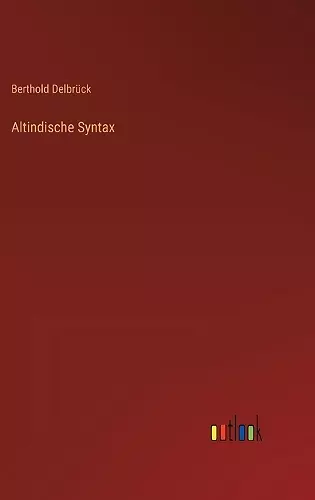 Altindische Syntax cover