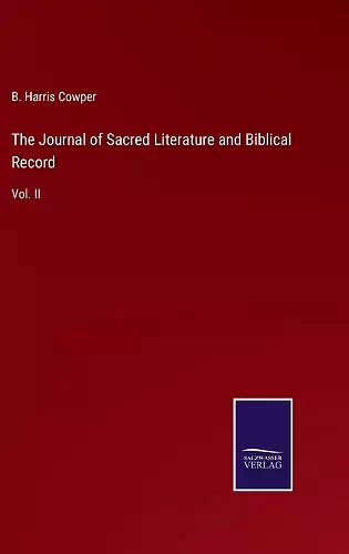 The Journal of Sacred Literature and Biblical Record cover