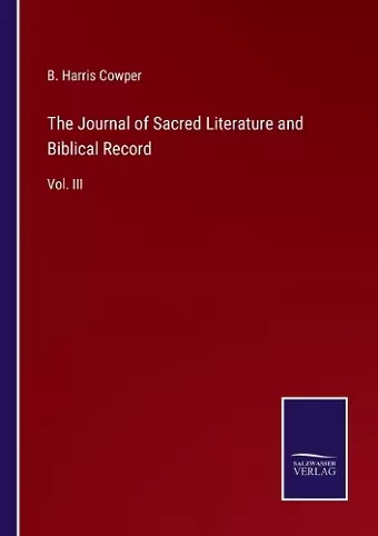 The Journal of Sacred Literature and Biblical Record cover