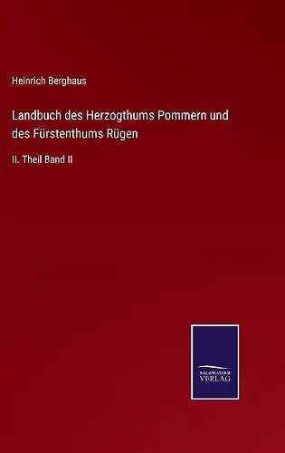 Landbuch des Herzogthums Pommern und des Fürstenthums Rügen cover