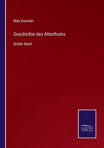 Geschichte des Alterthums cover