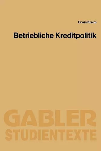 Betriebliche Kreditpolitik cover