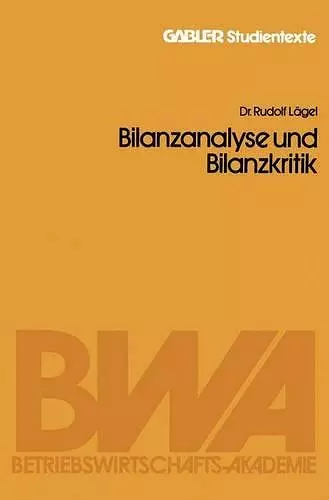 Bilanzanalyse und Bilanzkritik cover