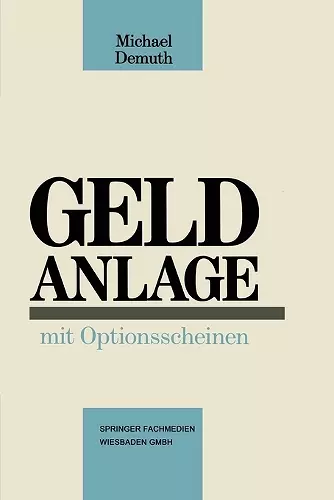Geldanlage mit Optionsscheinen cover