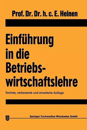 Einführung in die Betriebswirtschaftslehre cover