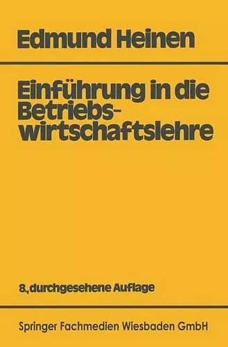 Einführung in die Betriebswirtschaftslehre cover