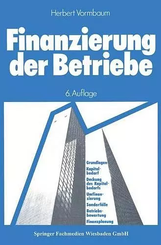 Finanzierung der Betriebe cover