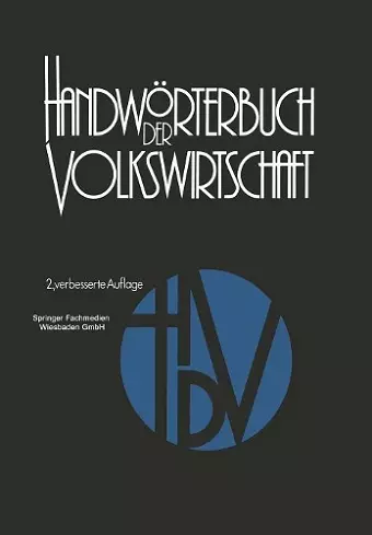 Handwörterbuch der Volkswirtschaft cover