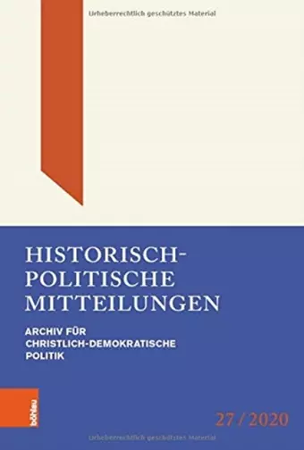 Historisch-Politische Mitteilungen cover