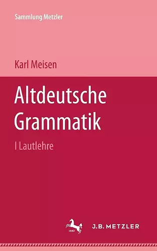 Altdeutsche Grammatik I Lautlehre cover