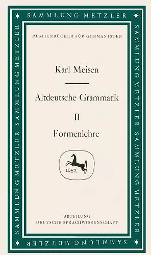 Altdeutsche Grammatik II Formenlehre cover