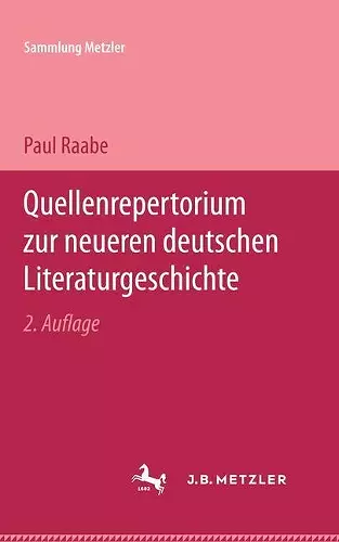 Quellenrepertorium zur neueren deutschen Literaturgeschichte cover