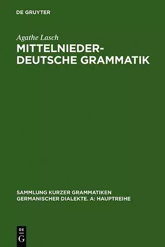 Mittelniederdeutsche Grammatik cover