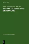 Wortstellung und Bedeutung cover