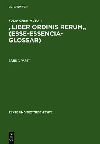 Liber Ordinis Rerum (Esse-Essencia-Glossar) cover