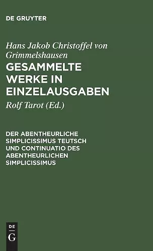 Gesammelte Werke in Einzelausgaben, Der Abentheurliche Simplicissimus Teutsch und Continuatio des abentheurlichen Simplicissimus cover