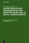 Katalog Der Texte. Jüngerer Teil (I - R) cover