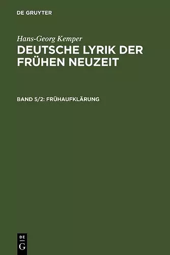 Frühaufklärung cover