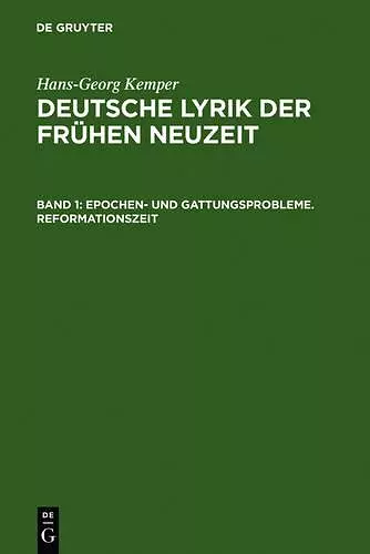 Epochen- und Gattungsprobleme. Reformationszeit cover