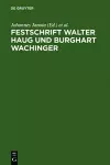 Festschrift Walter Haug Und Burghart Wachinger cover