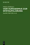 Vom Humanismus Zur Spätaufklärung cover