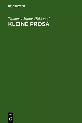 Kleine Prosa cover