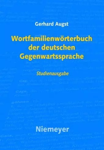 Wortfamilienwörterbuch Der Deutschen Gegenwartssprache cover
