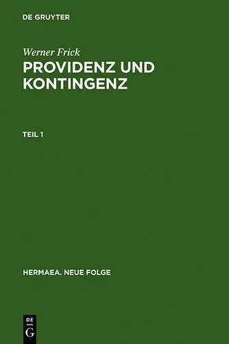 Providenz Und Kontingenz cover