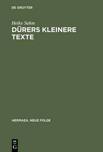 Dürers kleinere Texte cover