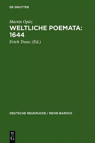 Weltliche Poemata: 1644 cover