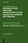 Die autographen Kataloge Peutingers. Der juristische Bibliotheksteil cover