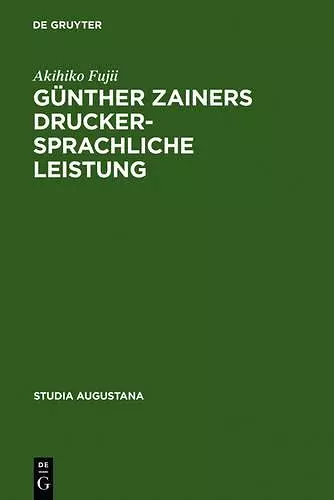 Günther Zainers druckersprachliche Leistung cover