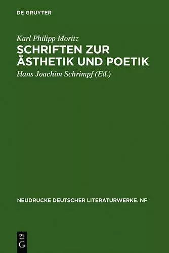 Schriften Zur Ästhetik Und Poetik cover