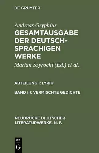 Vermischte Gedichte cover